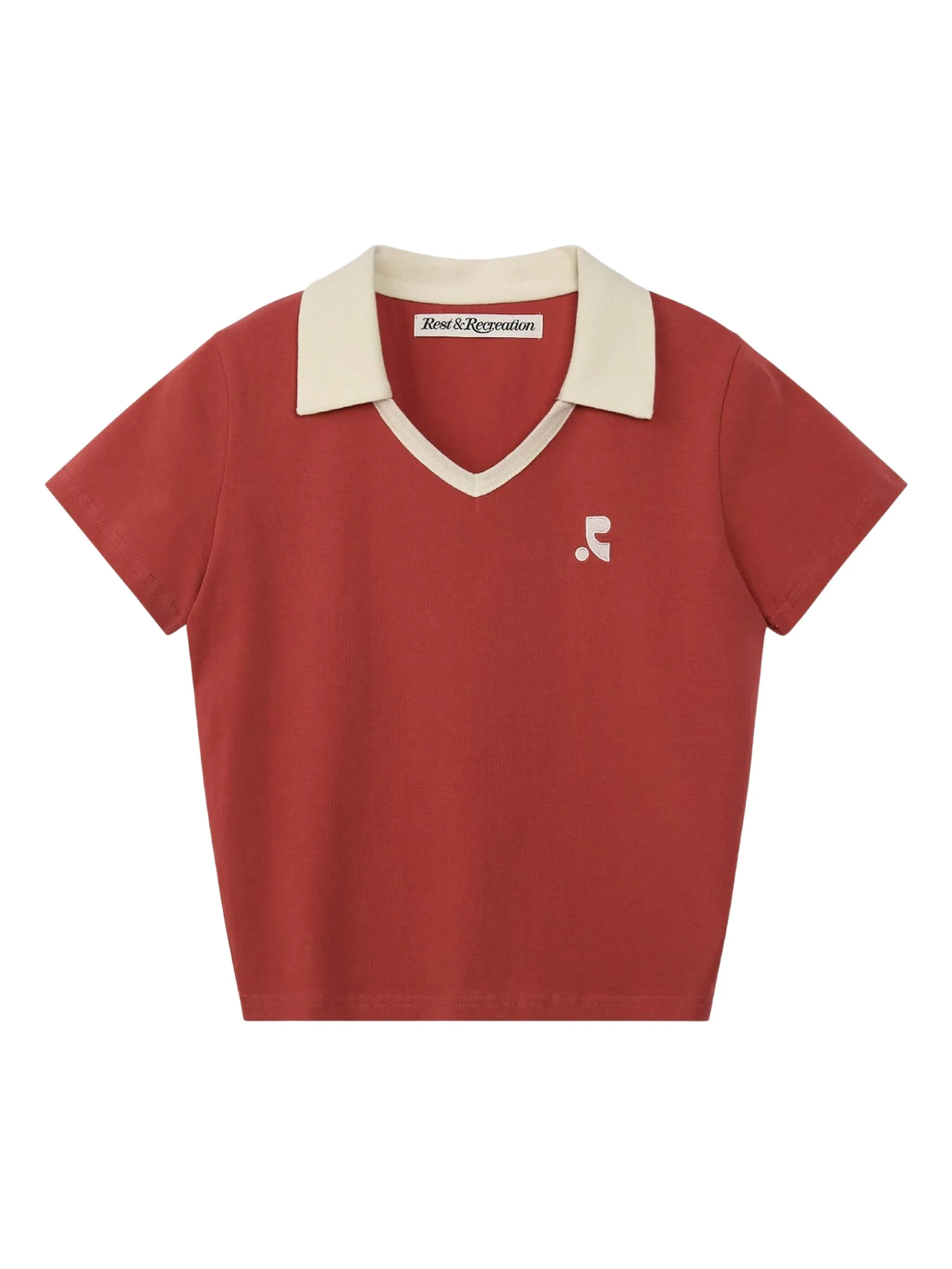 

Топ с V-образным вырезом и воротником Rest&Recreation, красный