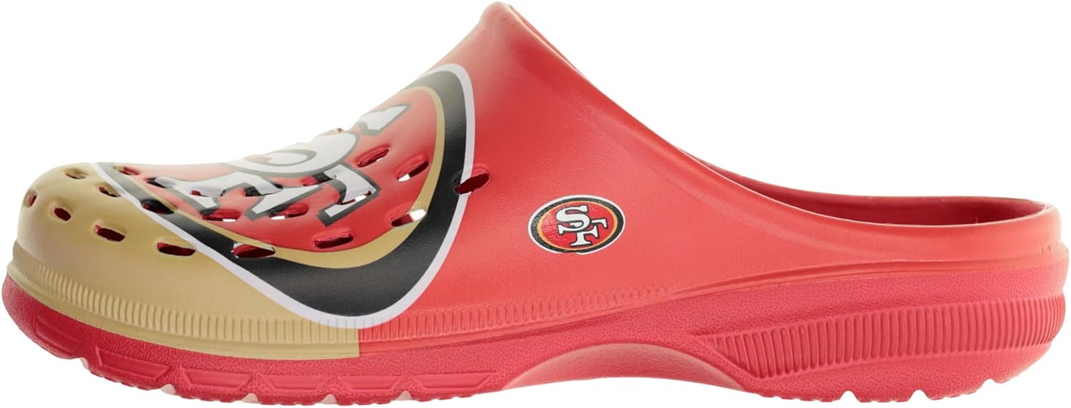 Мужские сабо FOCO NFL с крупным логотипом команды, удобные водонепроницаемые слипоны, San Francisco — фото 3