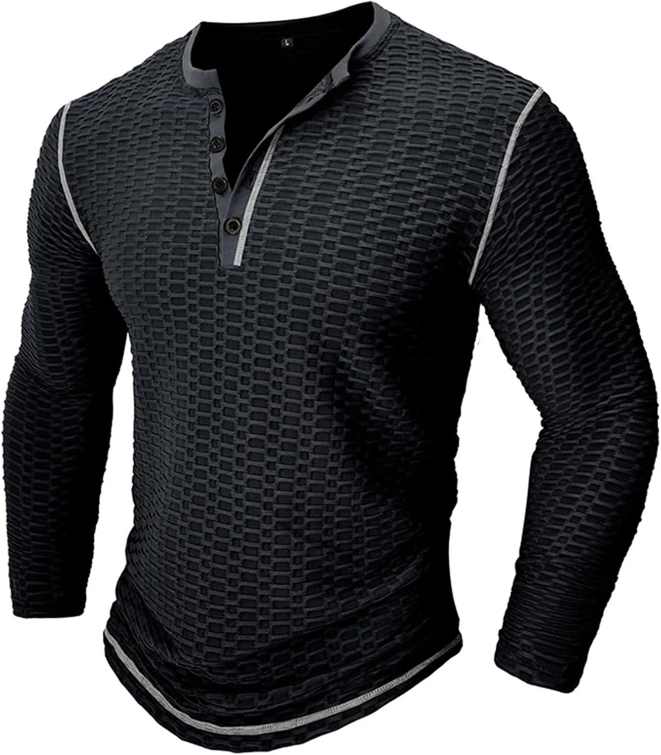 

Мужская футболка Henley с длинным рукавом Slim Fit evzosrz