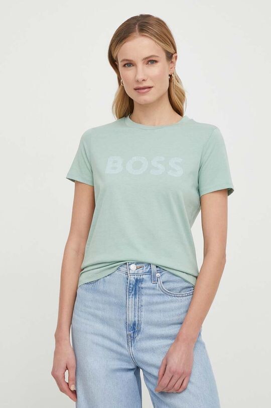 

Хлопковая футболка Boss Orange, зеленый