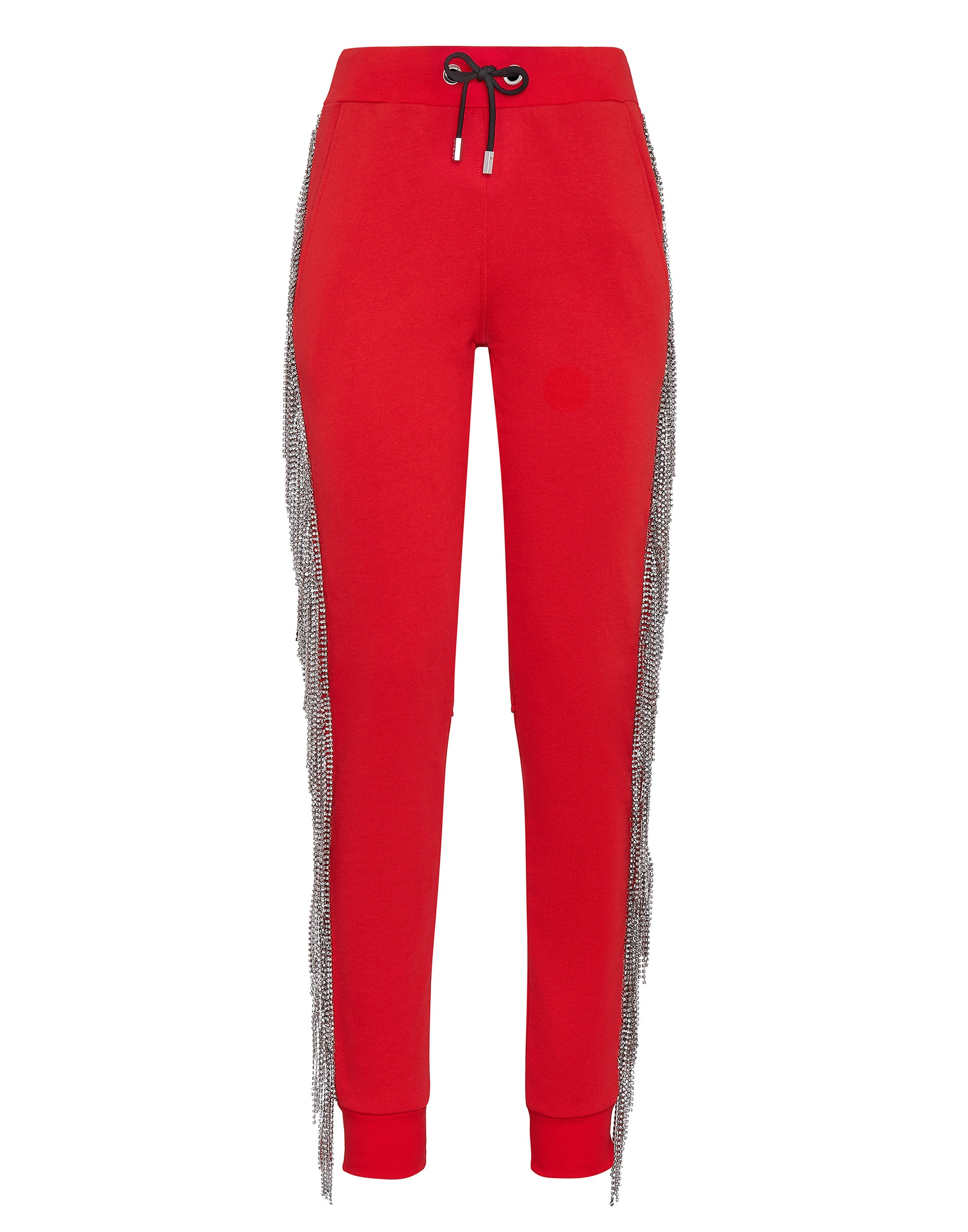

Спортивные брюки с бахромой из кристаллов PHILIPP PLEIN, красный