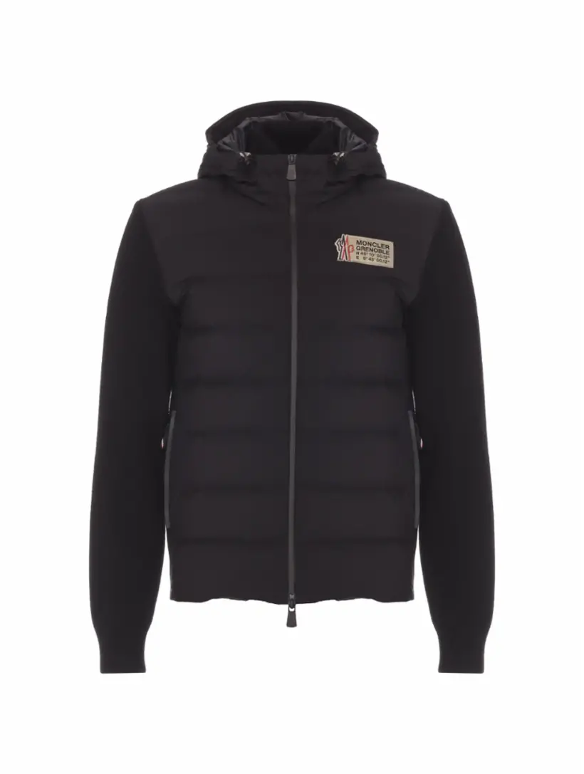 

Комбинированная куртка с логотипом Moncler, черный