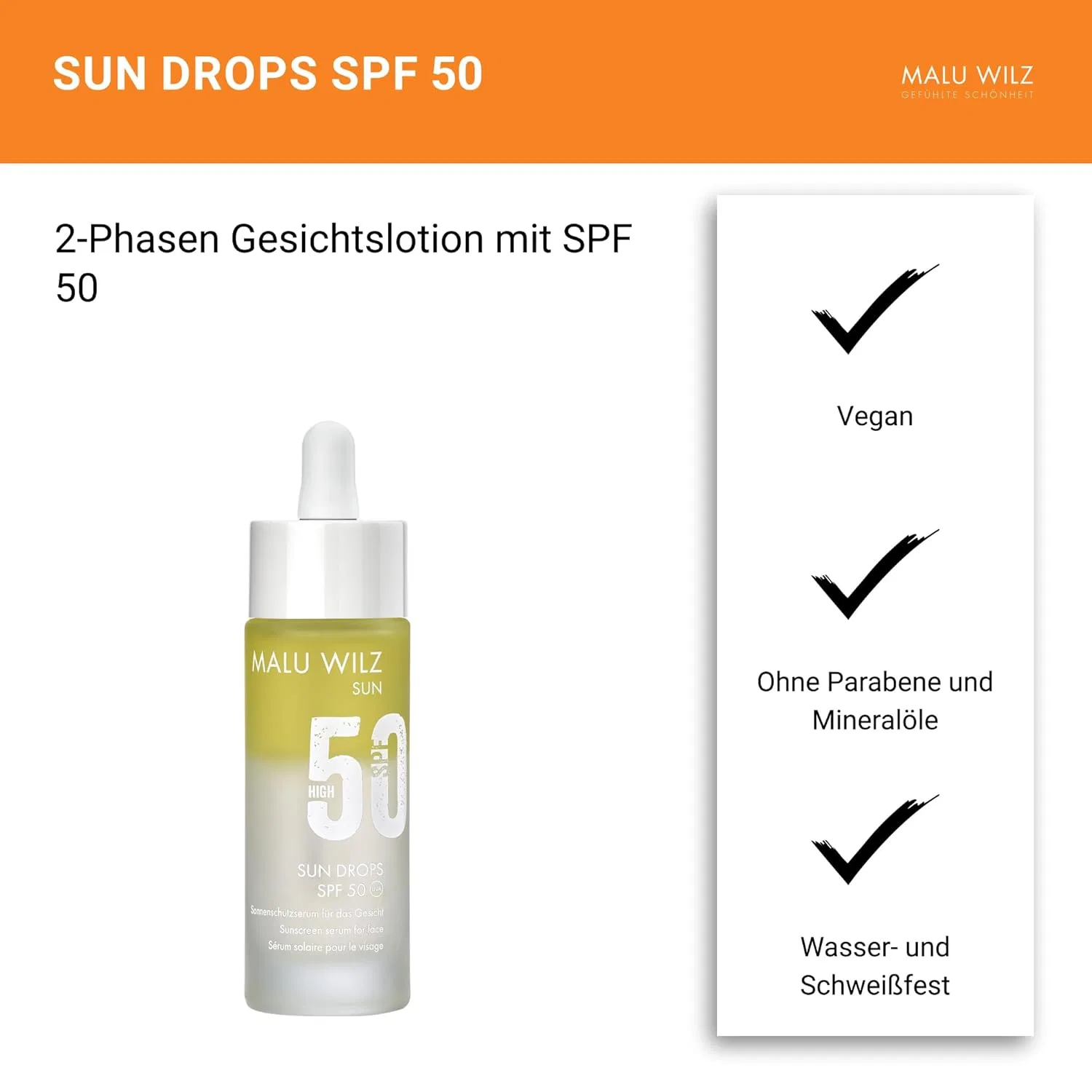Солнцезащитный крем Malu Wilz Sun Drops SPF 50, 30 мл Malu Wilz — фото 3