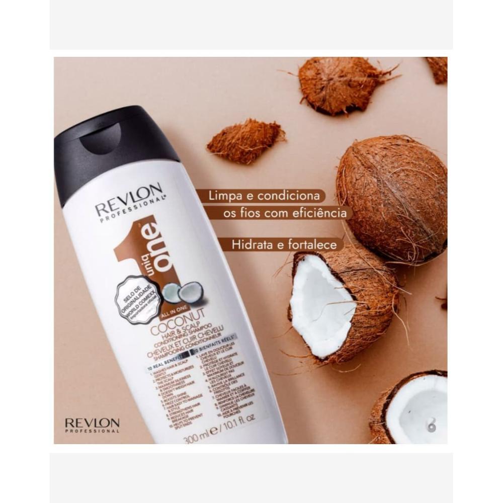 Шампунь-кондиционер Uniq One ​​All In One Coconut от Revlon, подходит для мужчин и женщин, 283 мл (10,1 унции), прозрачный — фото 2