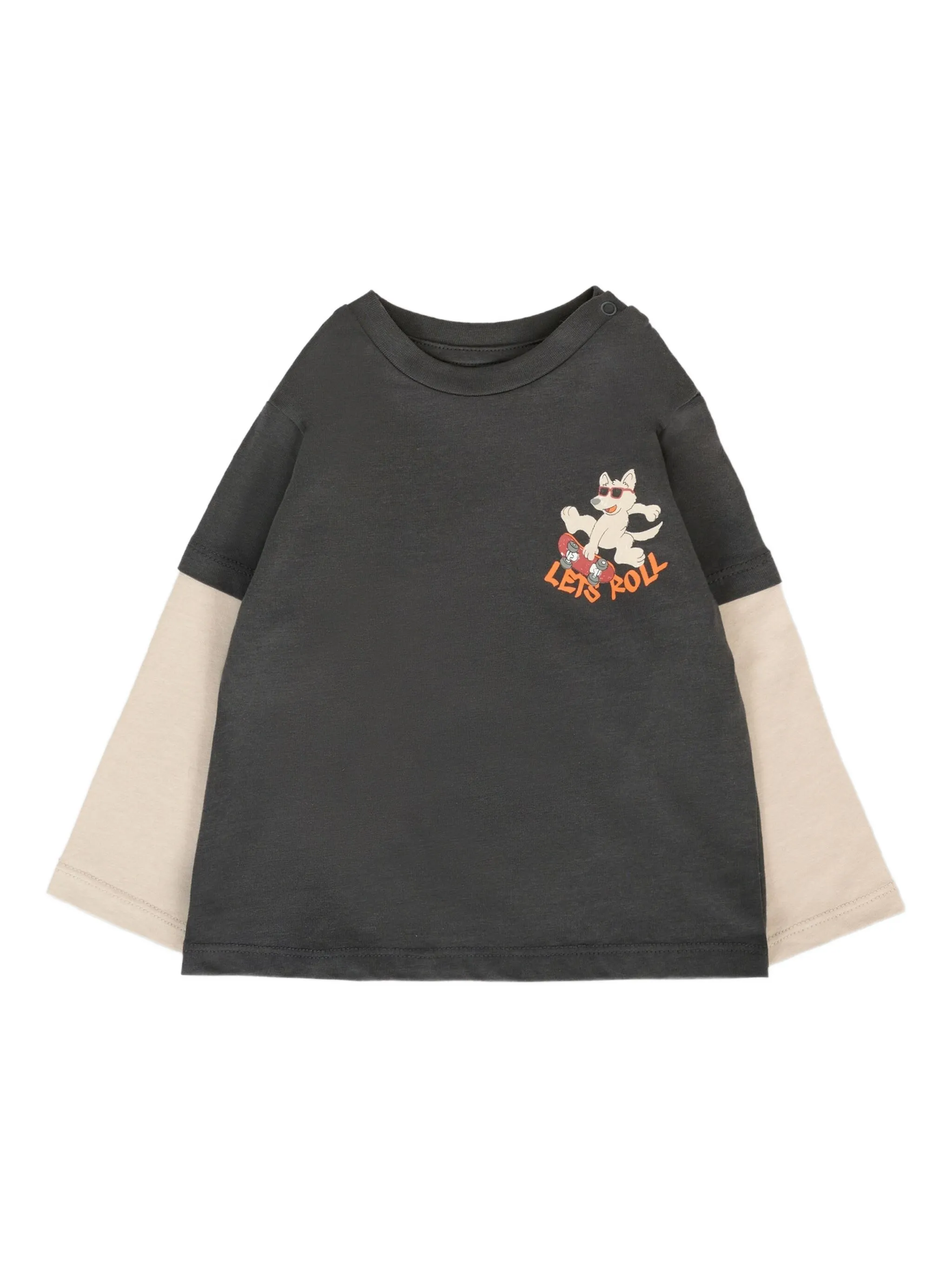 

Футболка с длинными рукавами и принтом Mayoral, серый