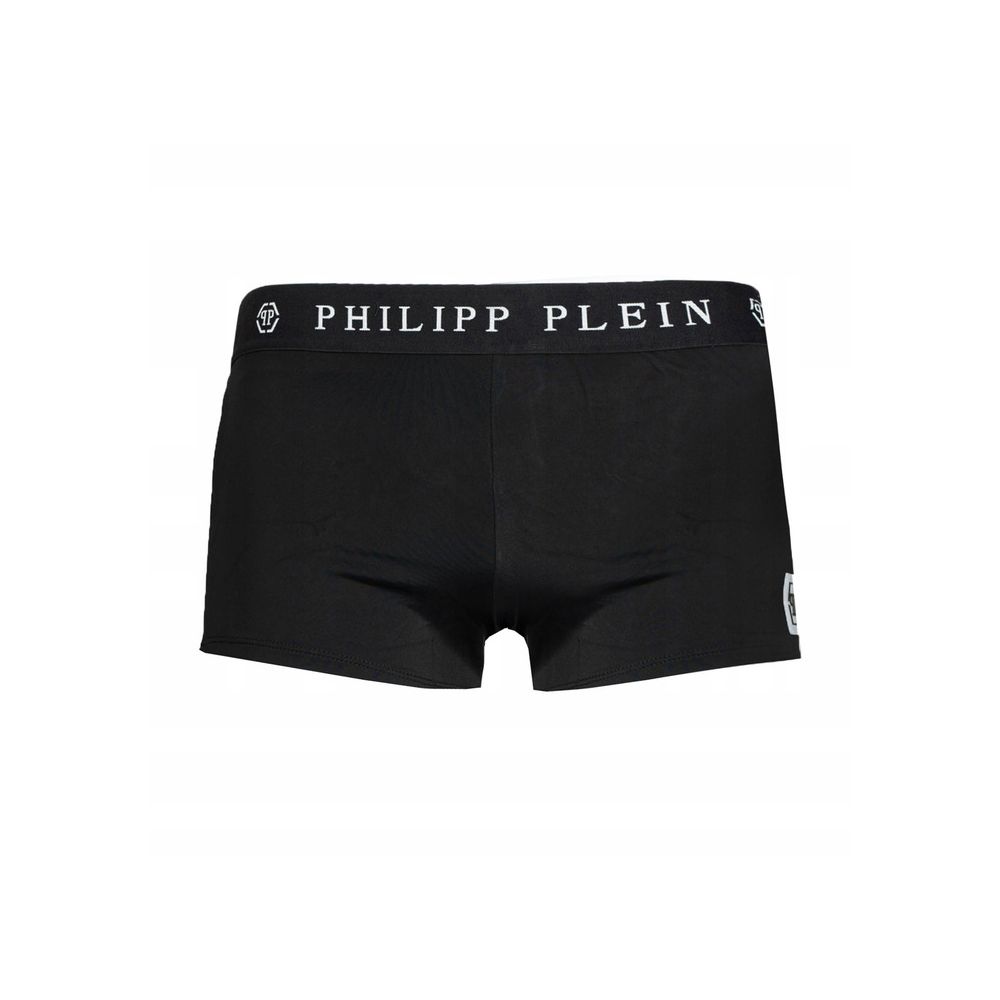

Черный полиамидный мужской купальник-боксер Philipp Plein