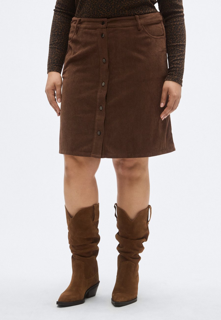 

Юбка ONLY Carmakoma CARMANNI HOMA SKIRT, Potting Soil/Brown