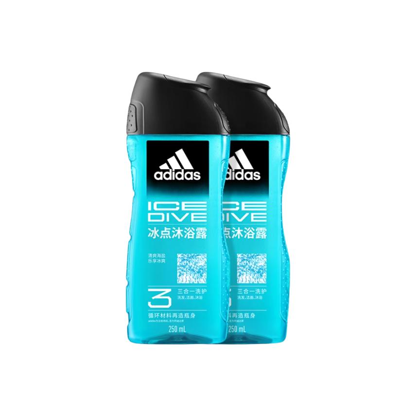 

Мужской 3 в 1 охлаждающий гель для душа 250ml портативная упаковка успокаивающий увлажняющий очищающий морская соль 3 бутылки Adidas