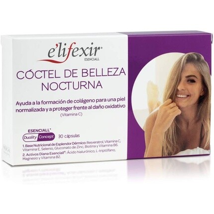 

Beauty Cocktail Night Nutricosmetics Омолаживающий против старения 30 капсул, E'Lifexir