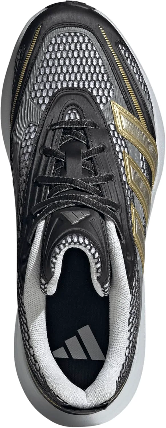 Мужские кроссовки Adidas Lightblaze Glow на шнуровке для повседневной носки - синие, черный/золотой/белый — фото 2