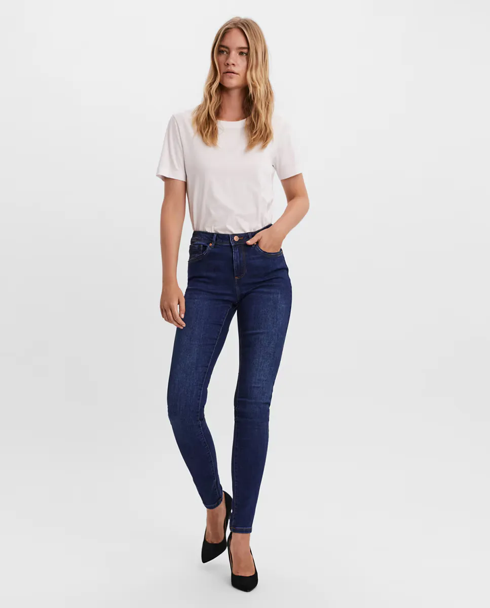 

Женские джинсы скинни Tanya средней посадки Vero Moda, индиго/синий