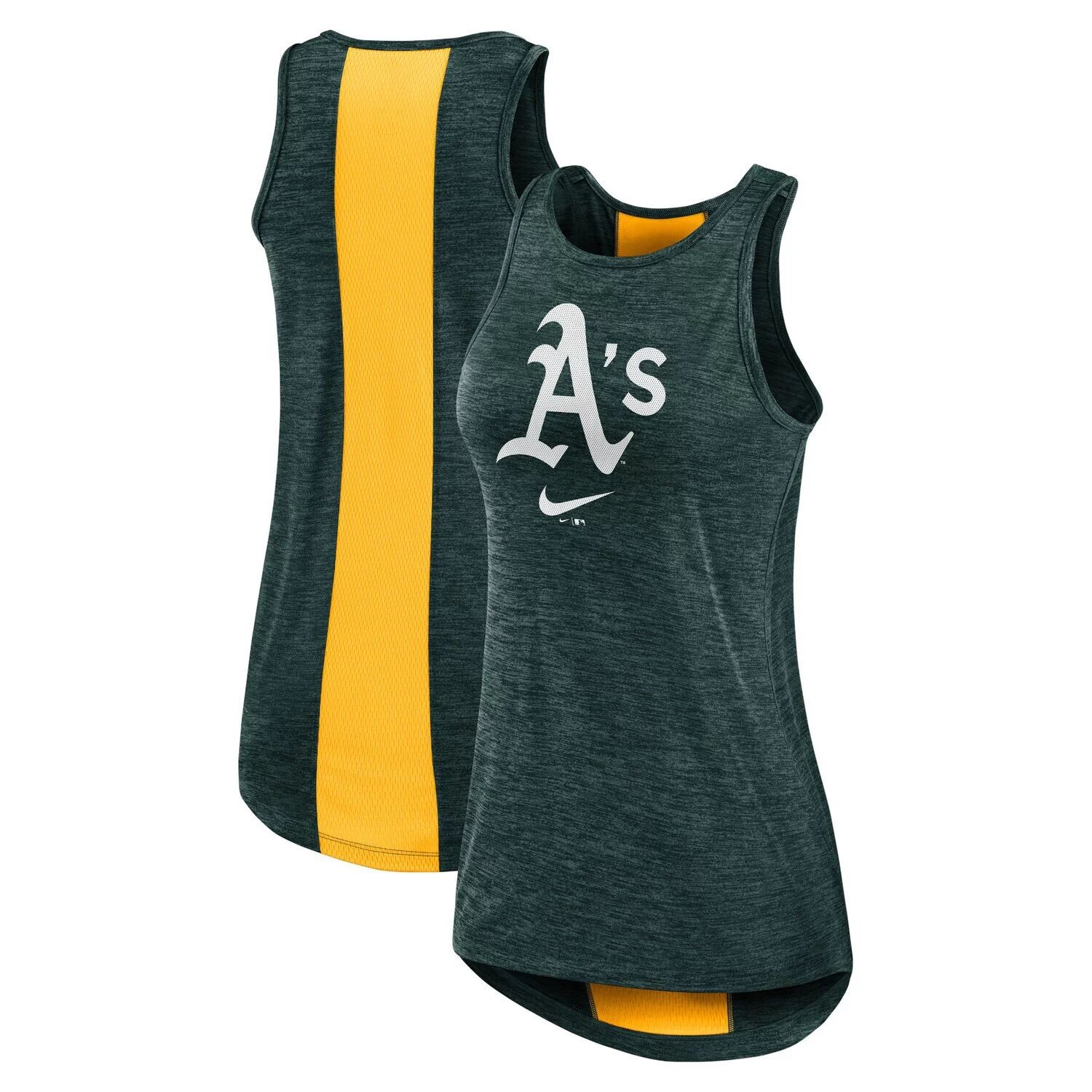 

Женская майка Nike Green Oakland Athletics Right Mix с высоким воротником Nike