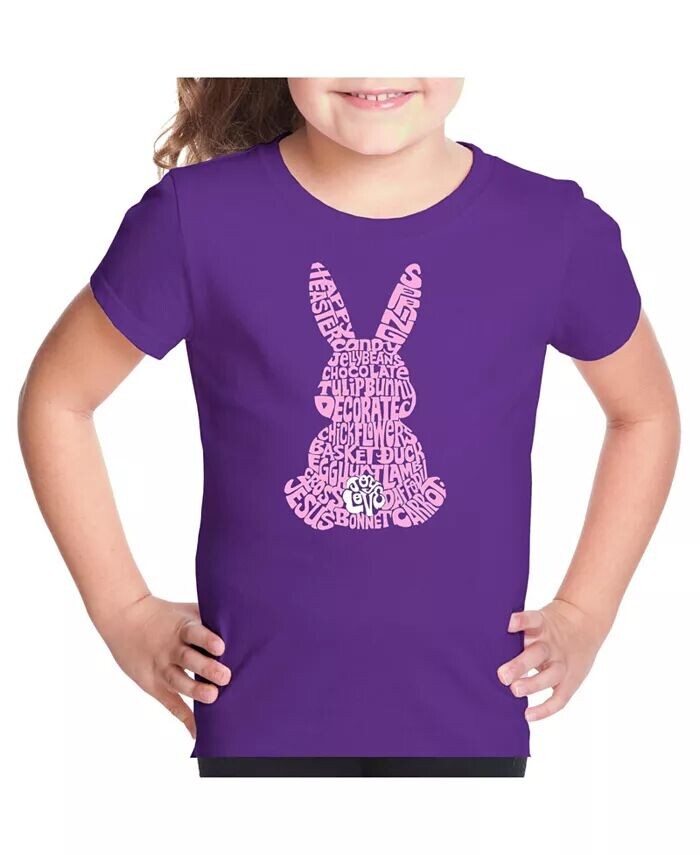 

Футболка Big Girl Word Art - Пасхальный кролик LA Pop Art, фиолетовый