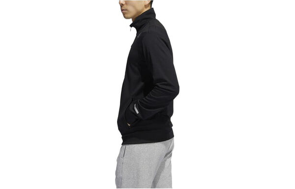 Куртка Men's adidas Logo Printing Pattern Stand Collar Zipper Jacket Black, черный — фото 3