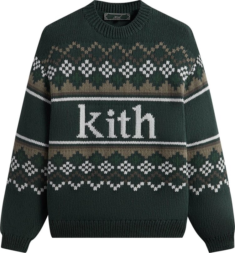 

Свитер Kith Fairisle 'Frond', зеленый