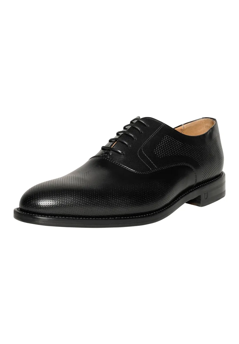 Туфли на шнуровке Henry Stevens "Marshall FBO business Shoes", мужские полуботинки из кожи ручной работы, костюмные туфли, черный — фото 2