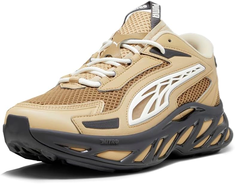 Мужские кроссовки PUMA Exotek Nitro с шнуровкой, повседневные - бежевые — фото 2