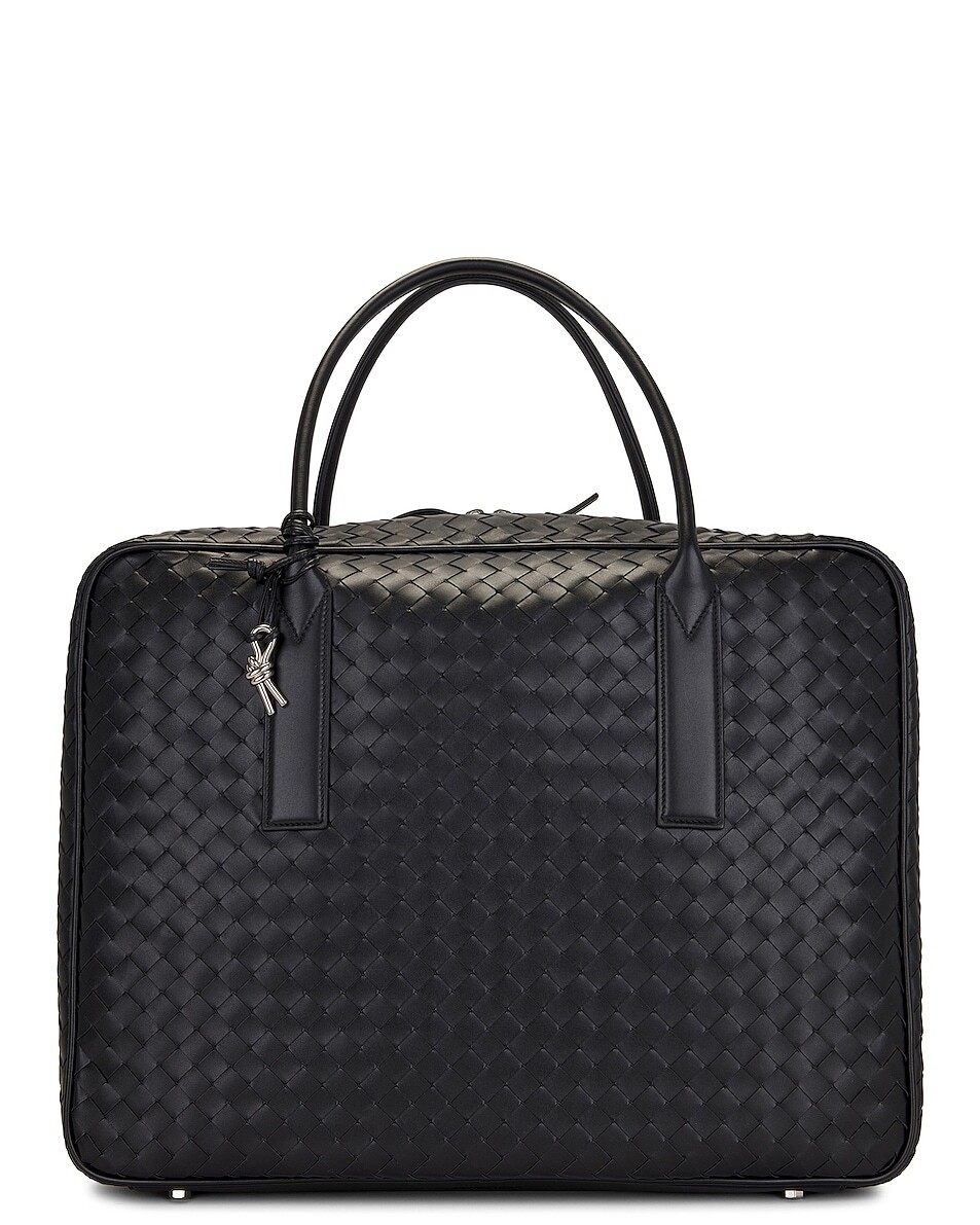 

Сумка Bottega Veneta Avenue Intreccio 15 Avenue Borsa, цвет Black & Silver