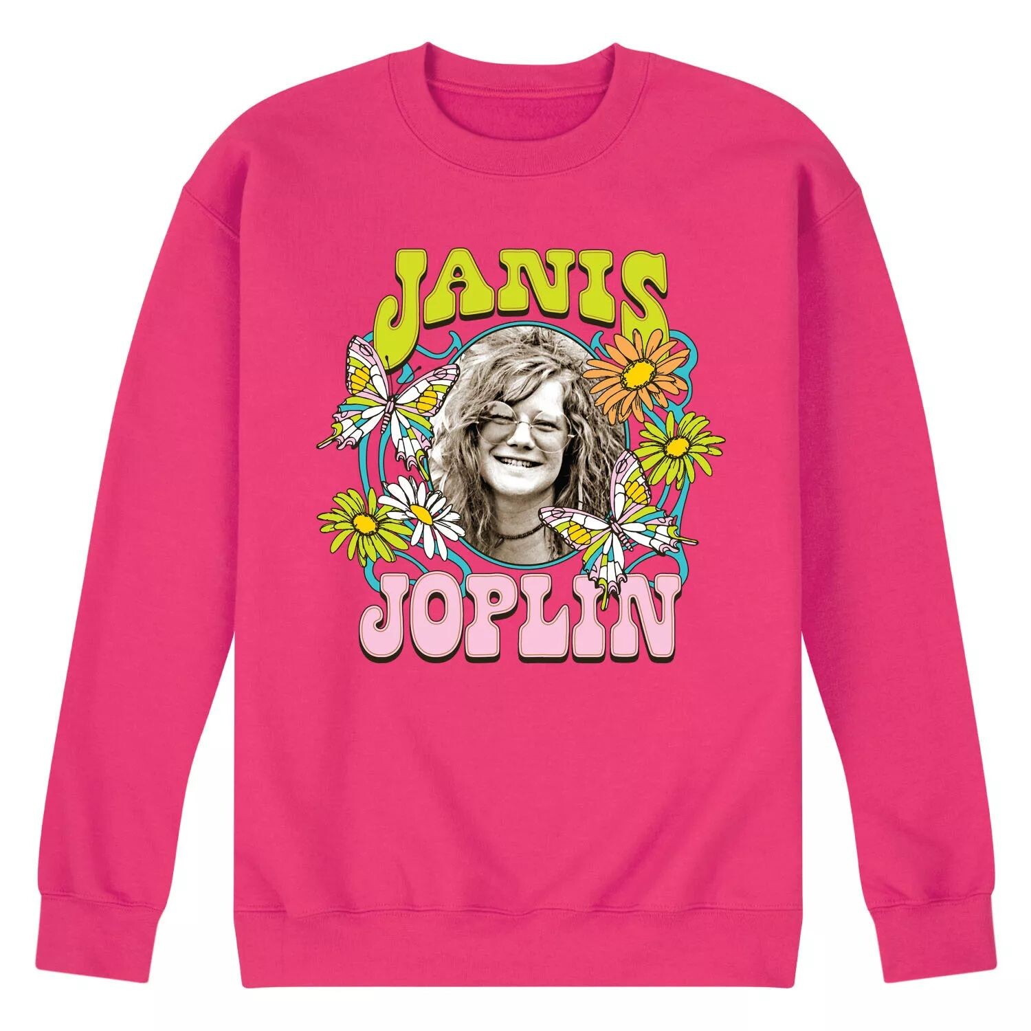 

Мужской свитшот Janis Joplin Butterfly Flowers Licensed Character