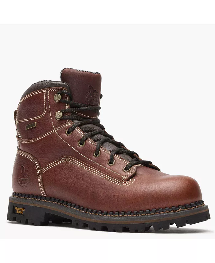 

Мужские водонепроницаемые рабочие ботинки AMP LT Logger с низким каблуком GEORGIA BOOT, коричневый