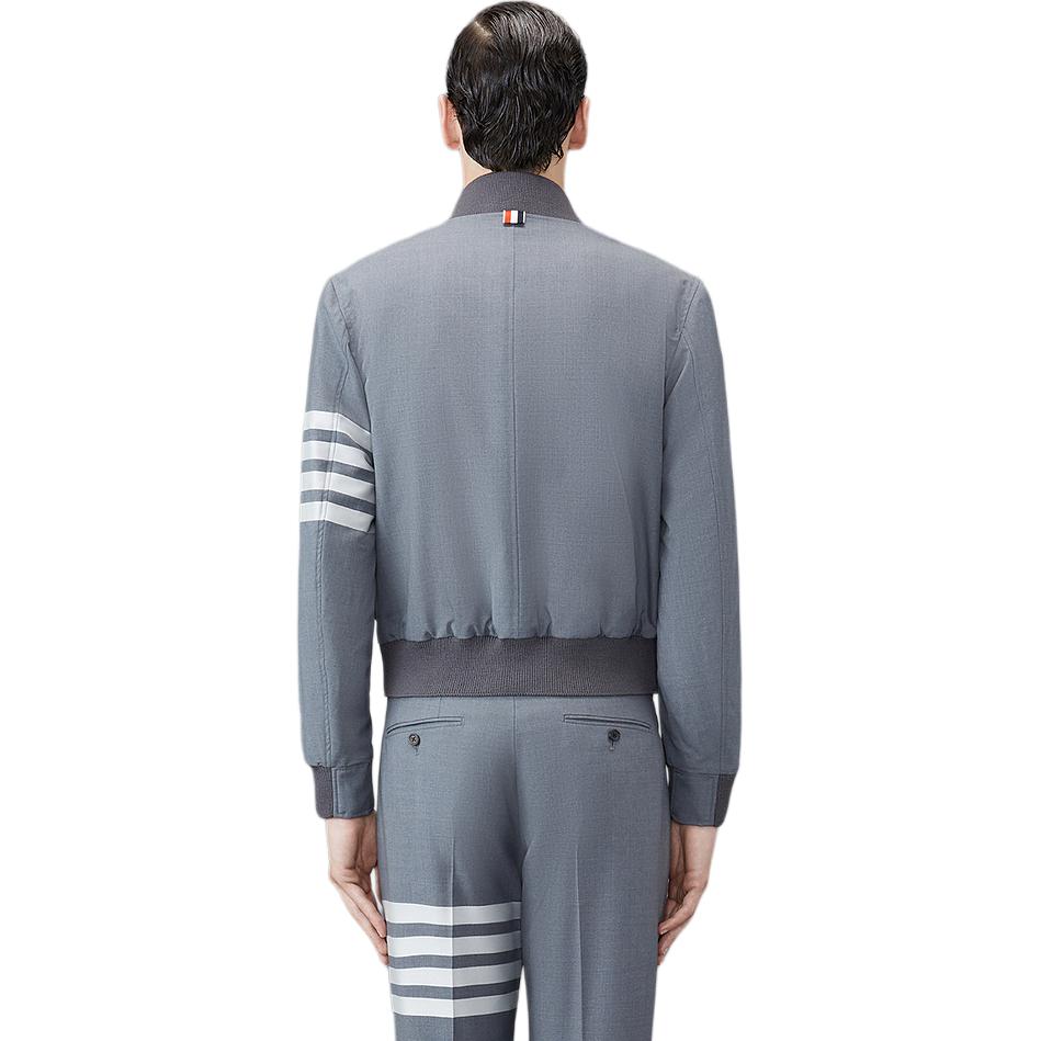 

THOM BROWNE Четырехзамковая куртка-бомбер на молнии, Gray