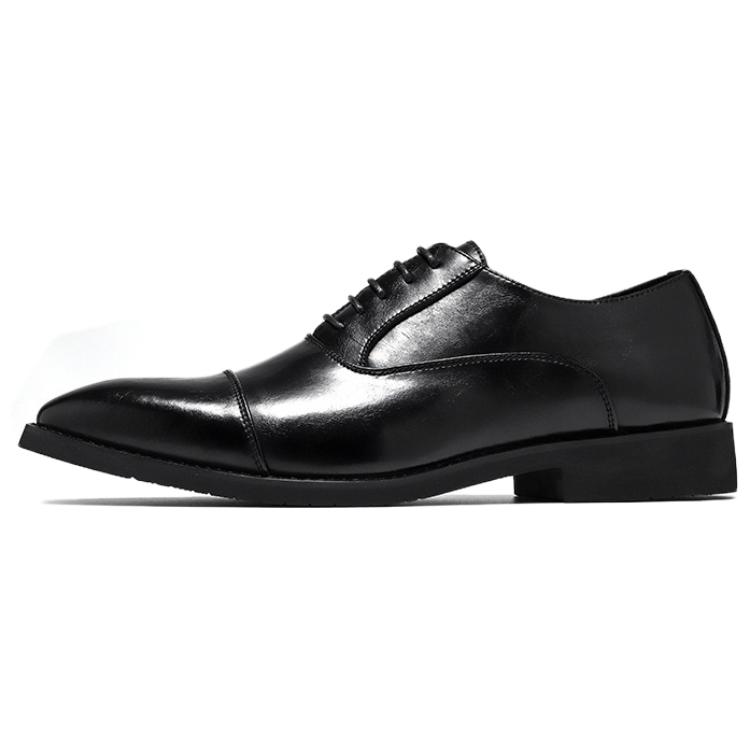 WEISHIBANGWEI Мужские классические туфли черные с потайной платформой, цвет Black Hidden Wedge — фото 2