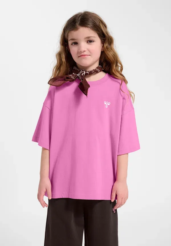 Футболка Hummel, модель Silly s/s boxy solid print t-shirt, цвет фуксия — фото 3