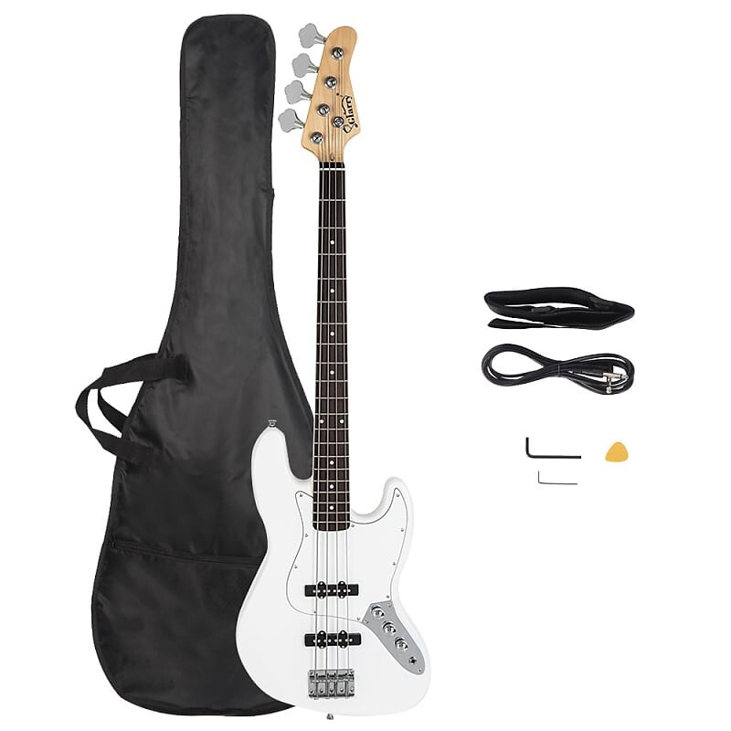 

Басс гитара Glarry White GJazz Electric Bass Guitar White pickguard
