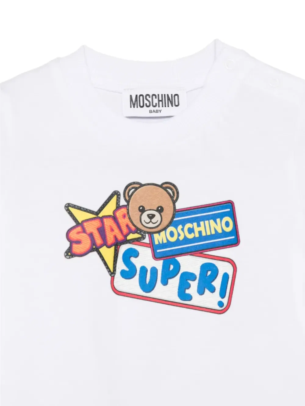 Футболка для малышей с принтом Moschino Kids, белый — фото 3