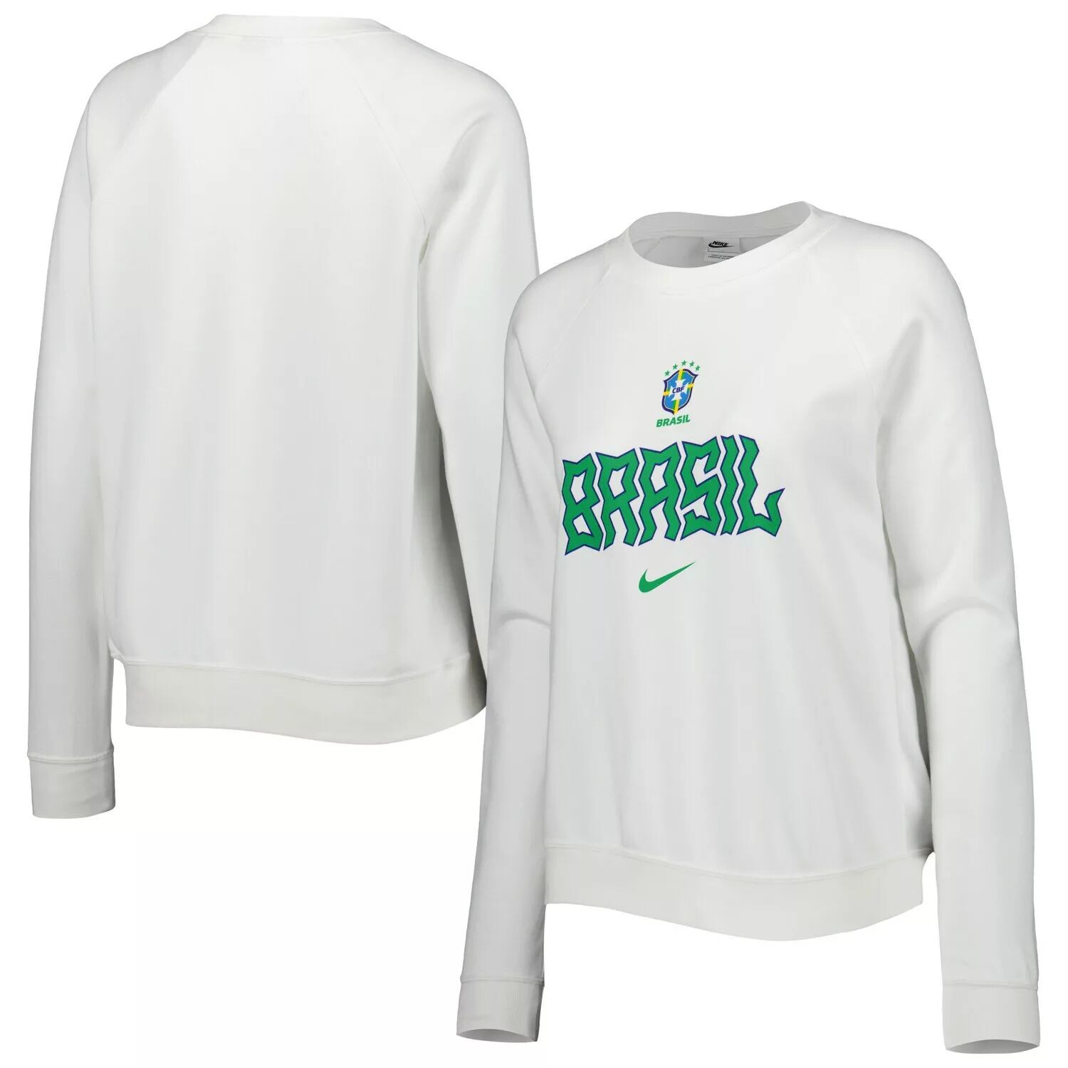 

Женский белый пуловер с регланами Nike Brazil National Team Lockup Varsity Толстовка Nike