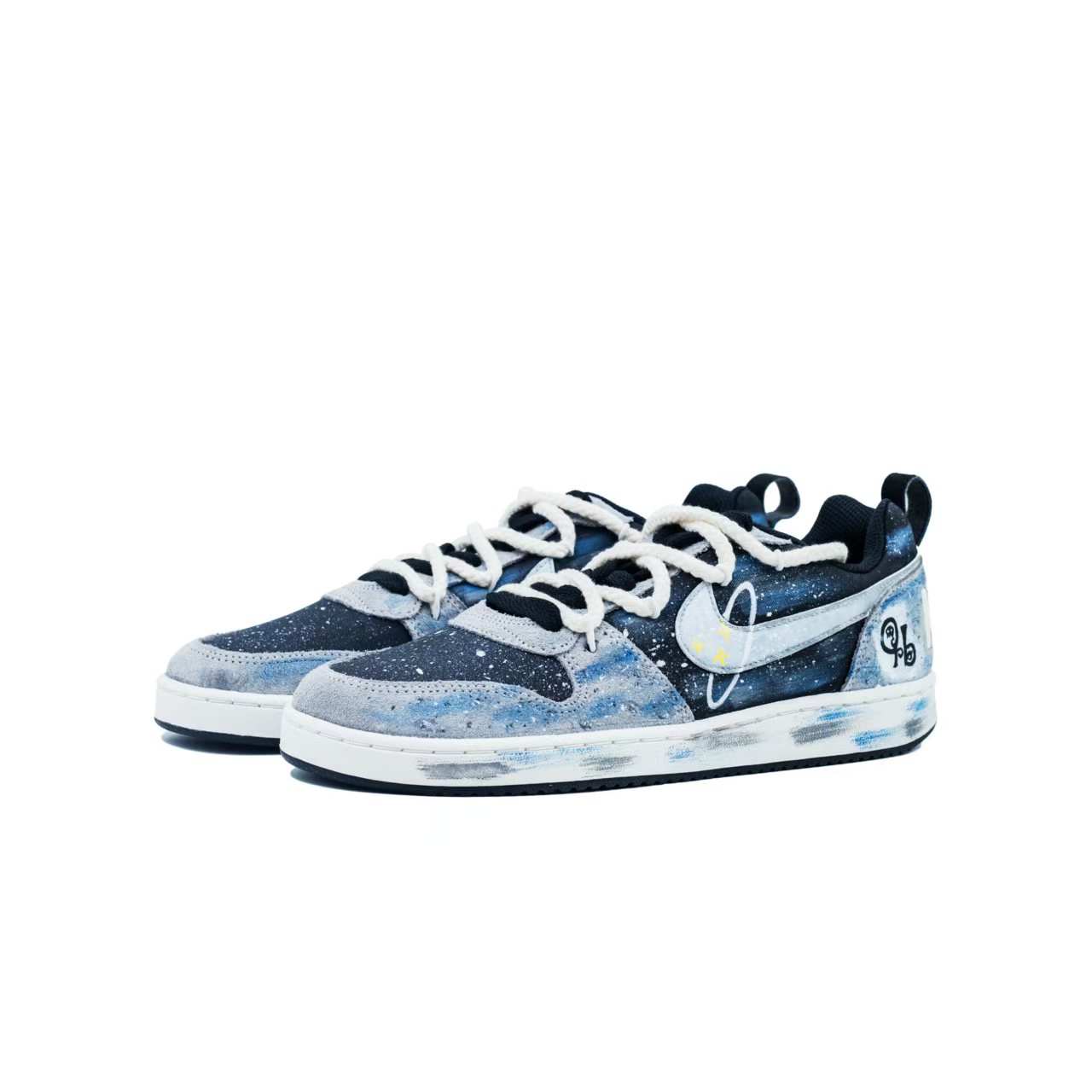Nike Кроссовки для скейтбординга Court Borough Tracing Light Journey с устойчивостью к истиранию, низкие, унисекс, сине-серые — фото 4