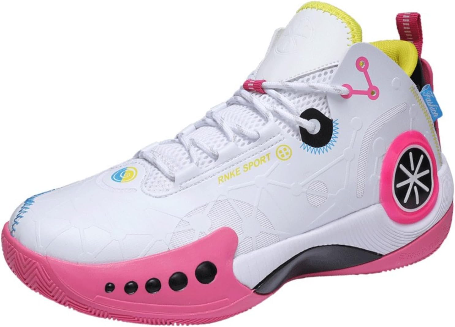 

Мужские модные дышащие баскетбольные кроссовки на шнуровке, высокие, легкие, нескользящие, амортизирующие, для бега, тенниса и тренировок, классические кроссовки для ходьбы, спорта, волейбола и бейсбола Qklmwes, розовый