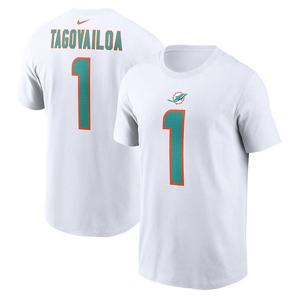 

Футболка Miami Dolphins с именем и номером игрока Туа Таговайлоа, белая Nike