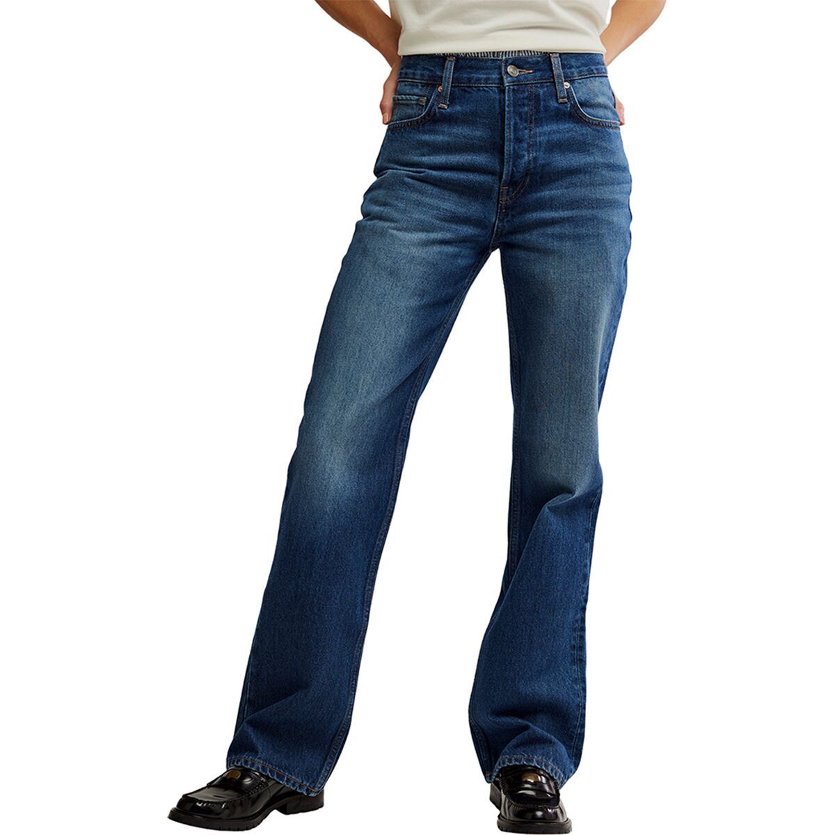 

Джинсы Holly с расклешенным низом Free People, цвет thames