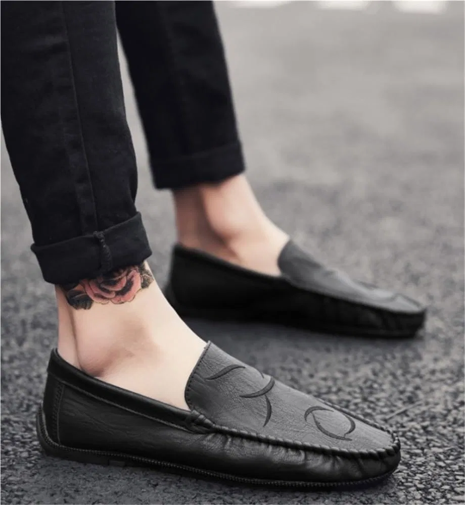 Туфли-лоферы кожаные, Mens, Black DHFIRUFSHLO — фото 3