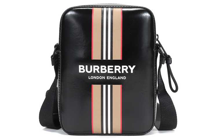 

Burberry Сумка через плечо из прорезиненного холста, мужская, черная