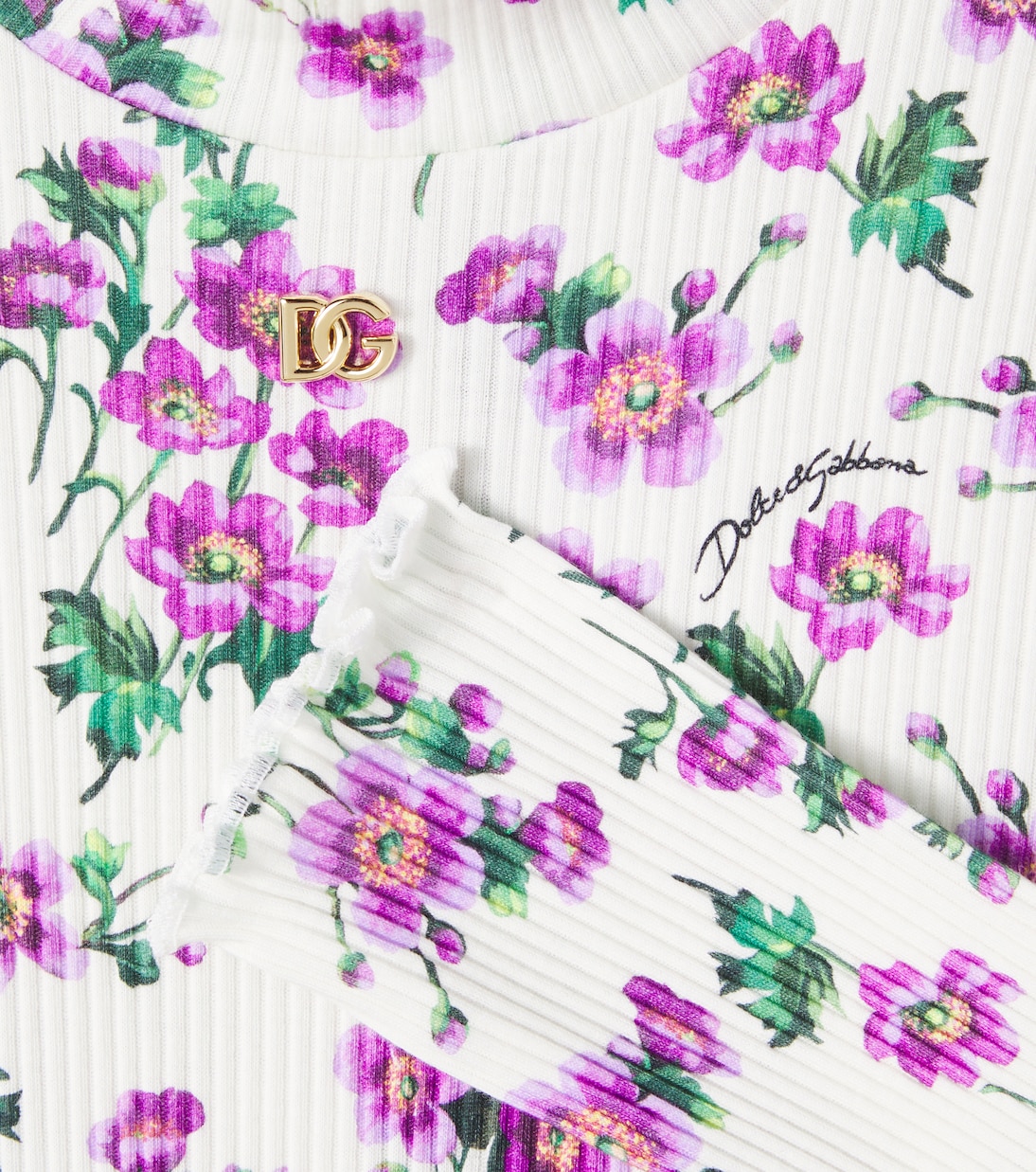 Футболка из хлопка Costa с цветочным принтом Dolce&Gabbana Kids, Violette Rade F.Pann — фото 2