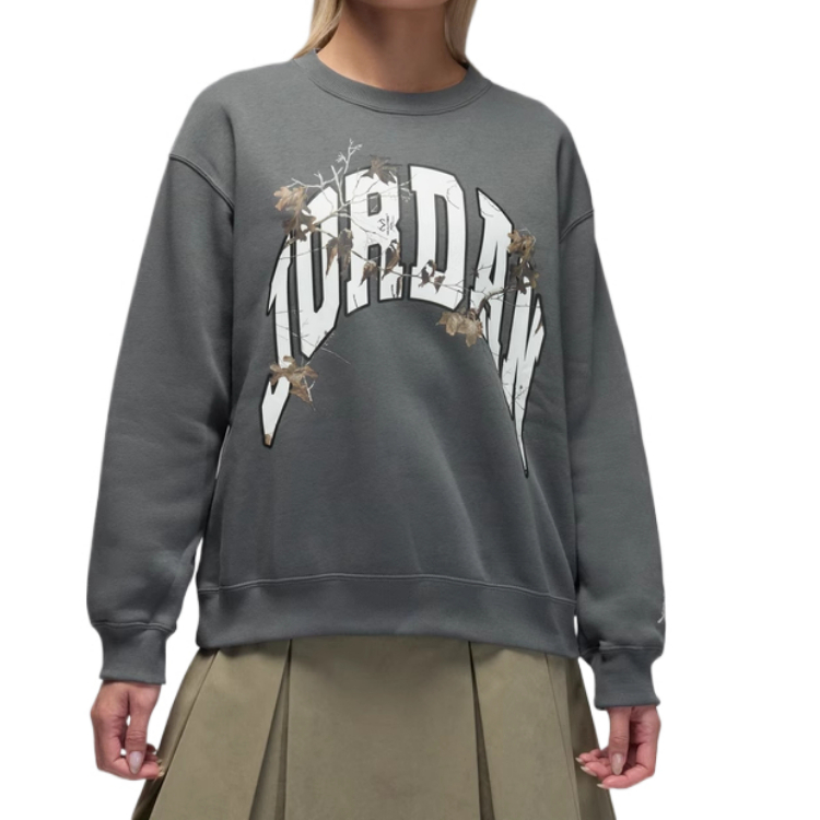 

Бруклинская флисовая толстовка Realtree с круглым вырезом Jordan, серый/белый