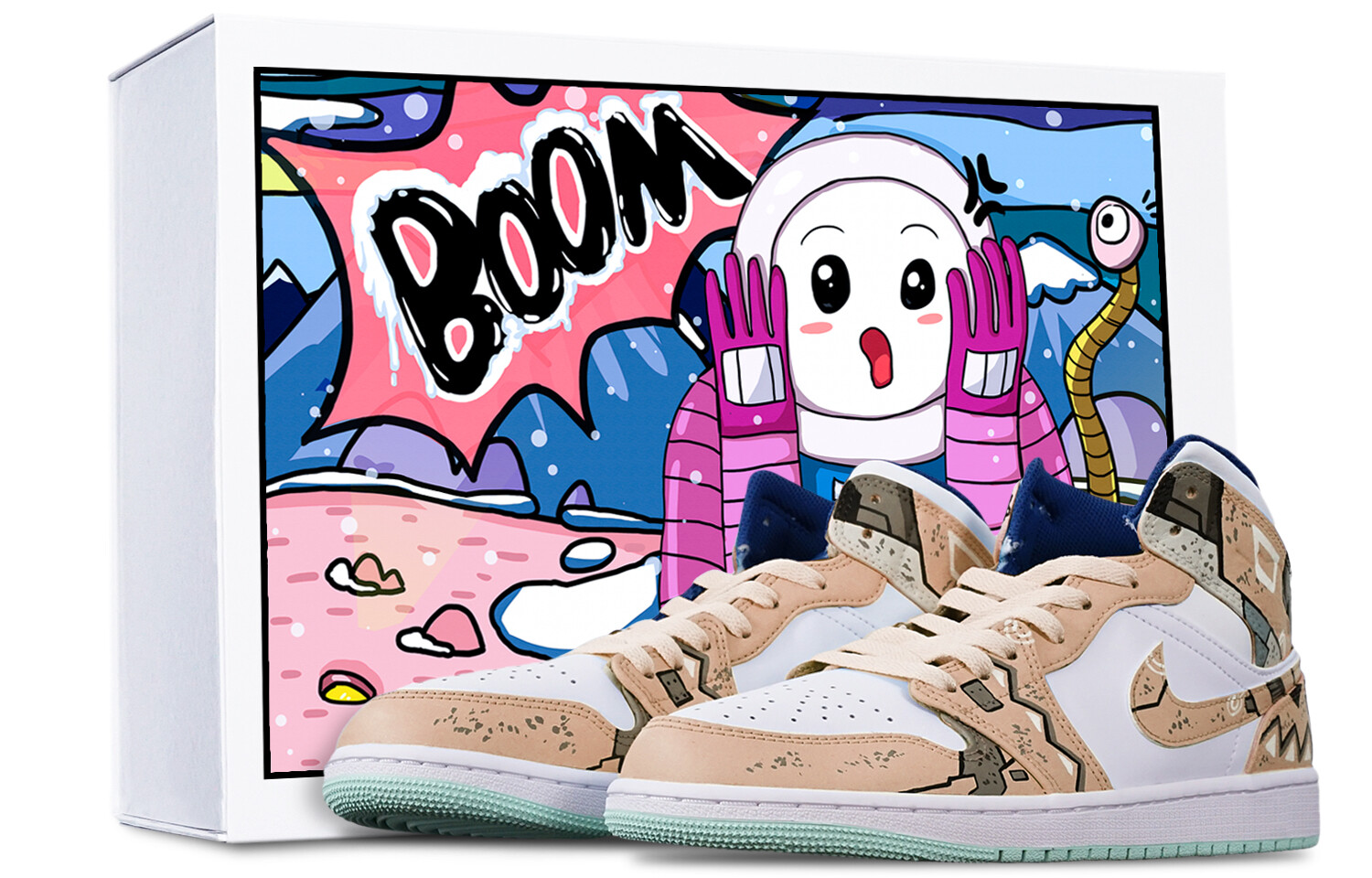 

Кроссовки Air Jordan 1 Vintage Basketball Shoes Men High-Top White