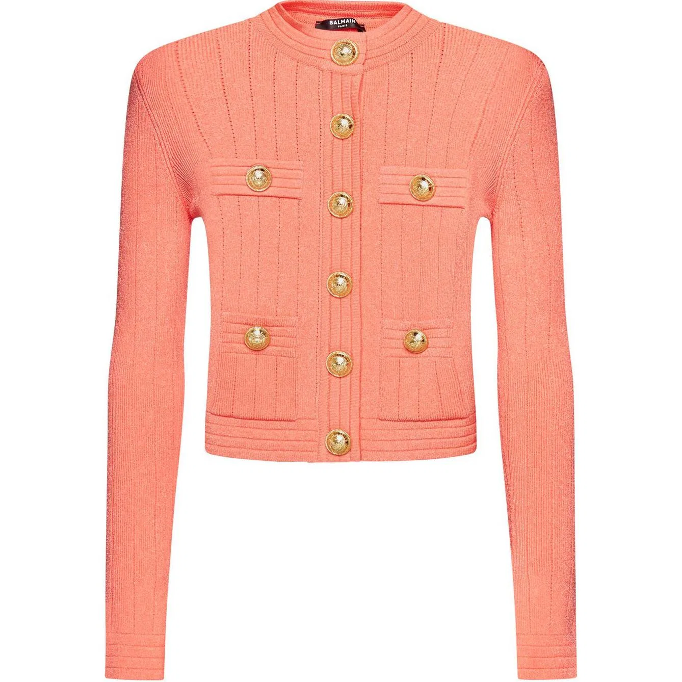 Кардиган трикотажный BALMAIN Salmon Pink