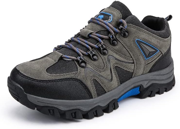 

Мужские походные кроссовки на открытом воздухе, водонепроницаемые, противоскользящие, низкие, прочные для трекинга и прогулок, для путешествий и приключений Qacksv, серый