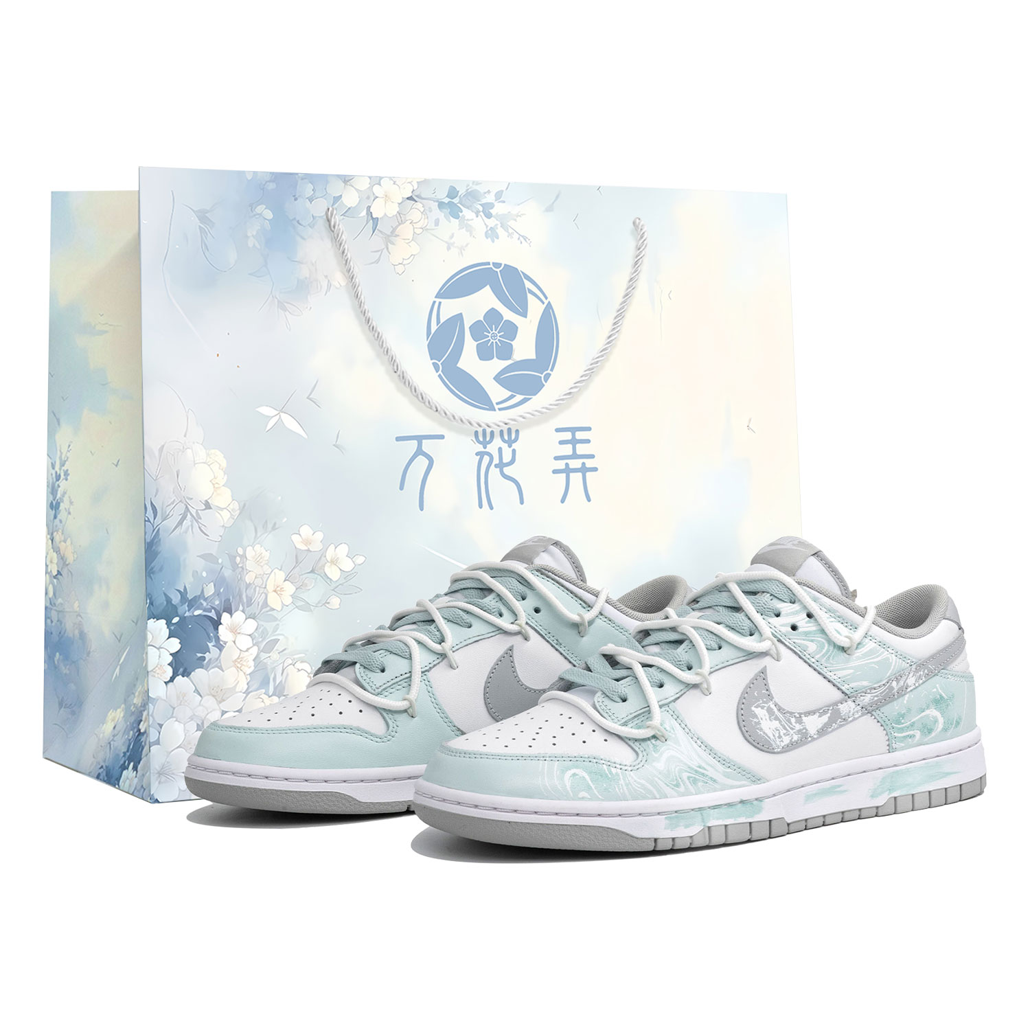 

Nike Кроссовки для скейтбординга Dunk LTDZ Subtle Elegance, противоскользящие, износостойкие, мужские, белые, зеленые