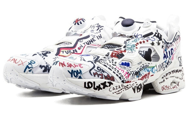 Кроссовки vetements x instapump fury 'graffiti - white' Reebok, белый — фото 3
