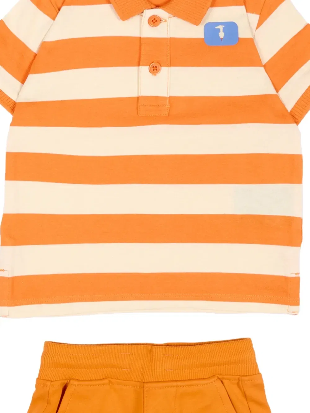 Комплект из рубашки в полоску и шорт Trussardi Junior, оранжевый — фото 3