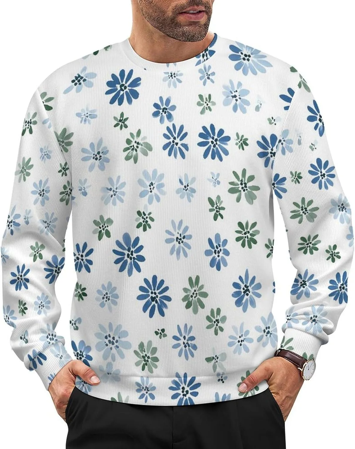 

Мужской спортивный свитер с цветочным принтом Rxnjdka