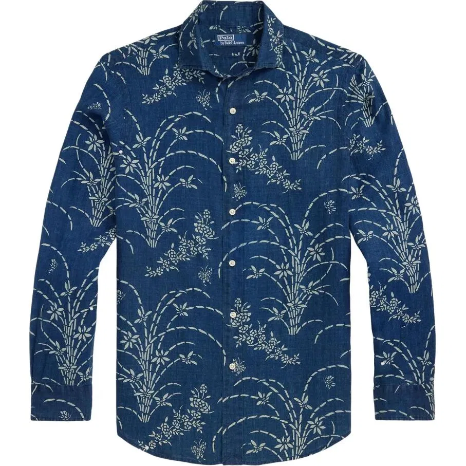 Льняная рубашка с цветочным принтом Polo Ralph Lauren, Blue