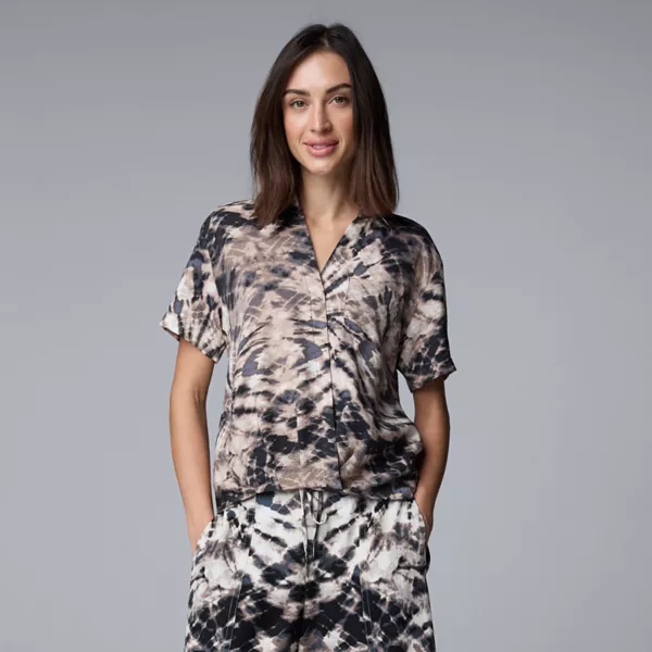

Женский топ с запахом и струящимся силуэтом Simply Vera Vera Wang, цвет brown mirrored dye