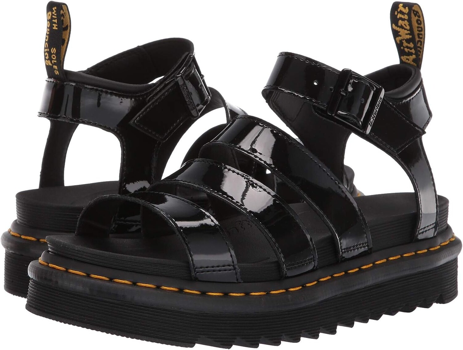 

Сандалии Dr. Martens Blaire, цвет Black Patent Lamper