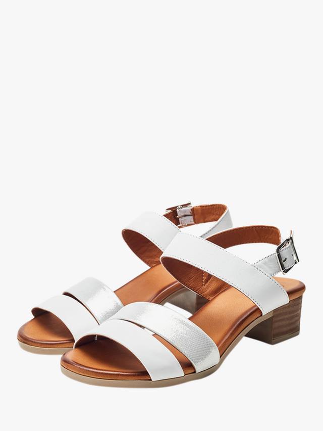 Кожаные сандалии Kala на квадратном каблуке с ремешками Moda in Pelle, White — фото 2