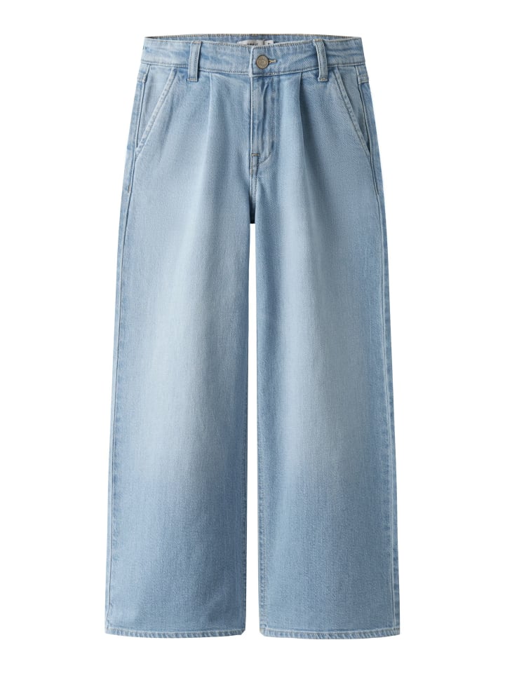 Name it Джинсы NKFBELLA HW W PLEAT JEANS 3020-AZ L, светло-голубой деним